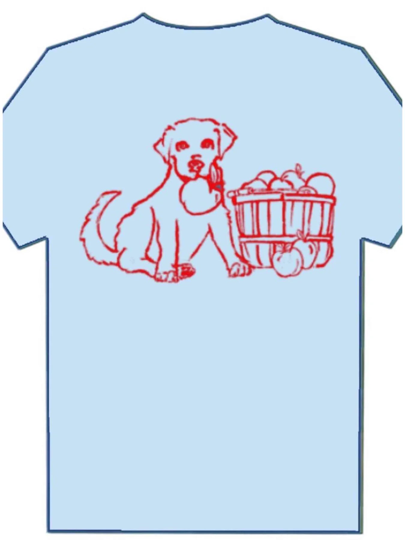 SS Light Blue Puppy with Apples Shirt