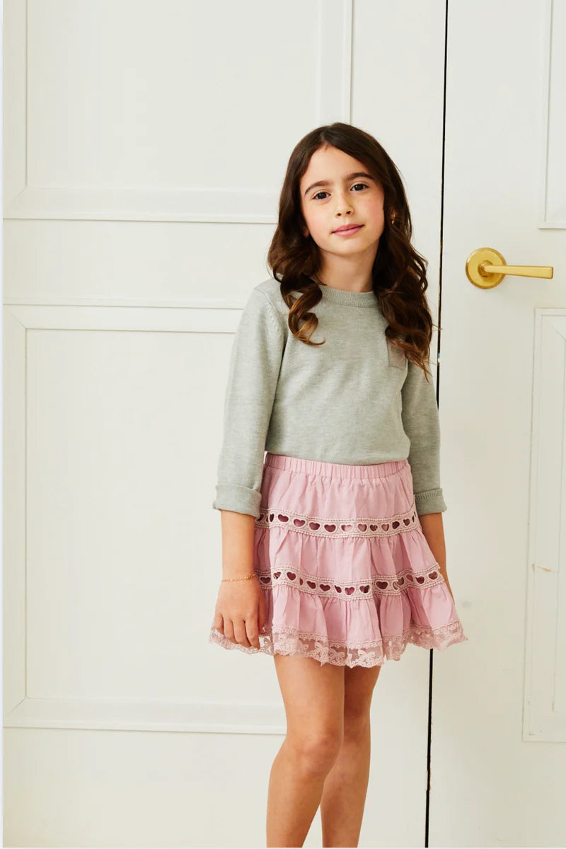 Sofia Heart Bow Lace Mini - Pink