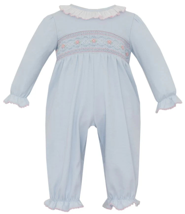 Olivia Solid Blue Knit Long Footie
