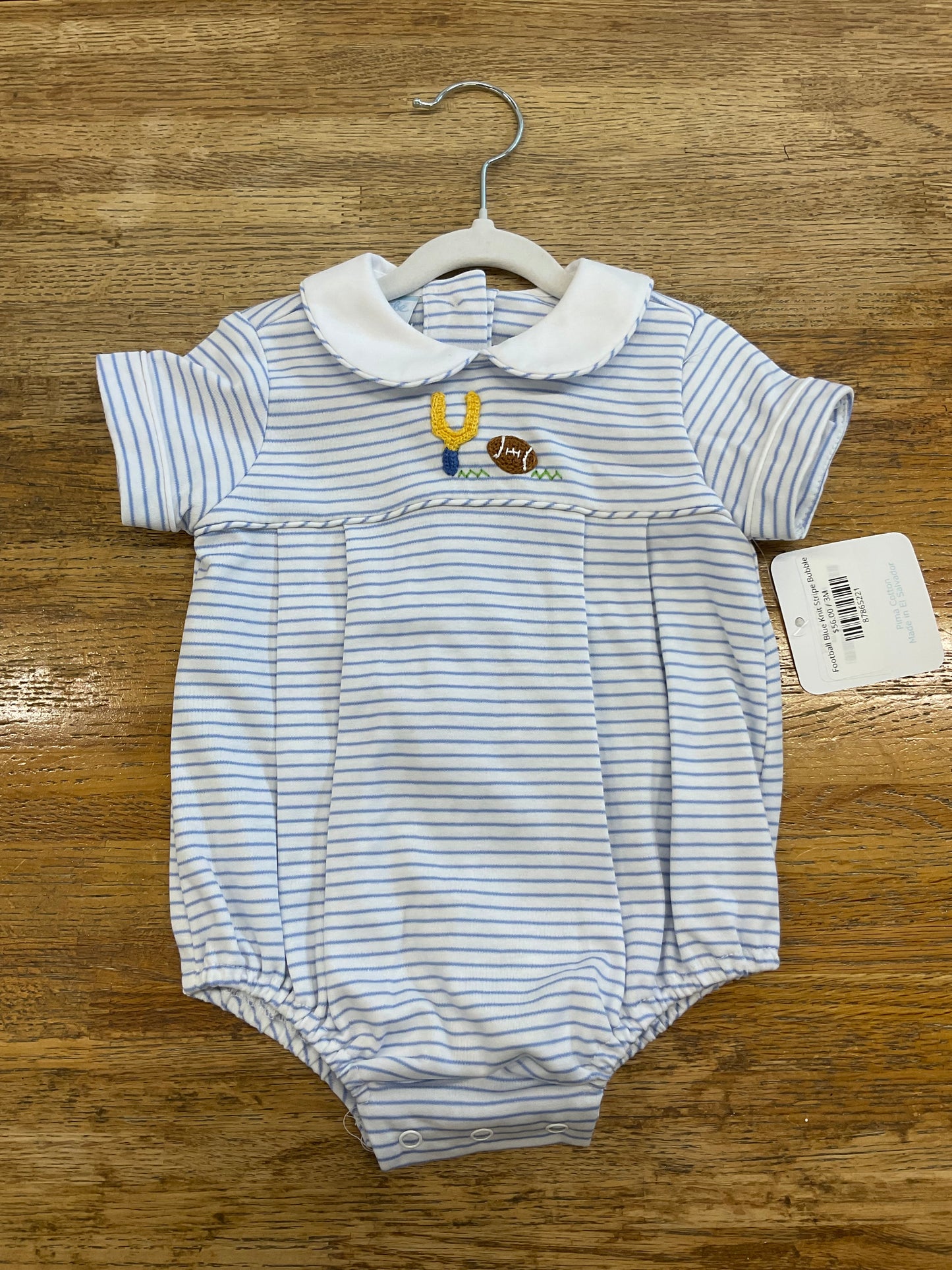 Football Blue Knit Stripe Bubble