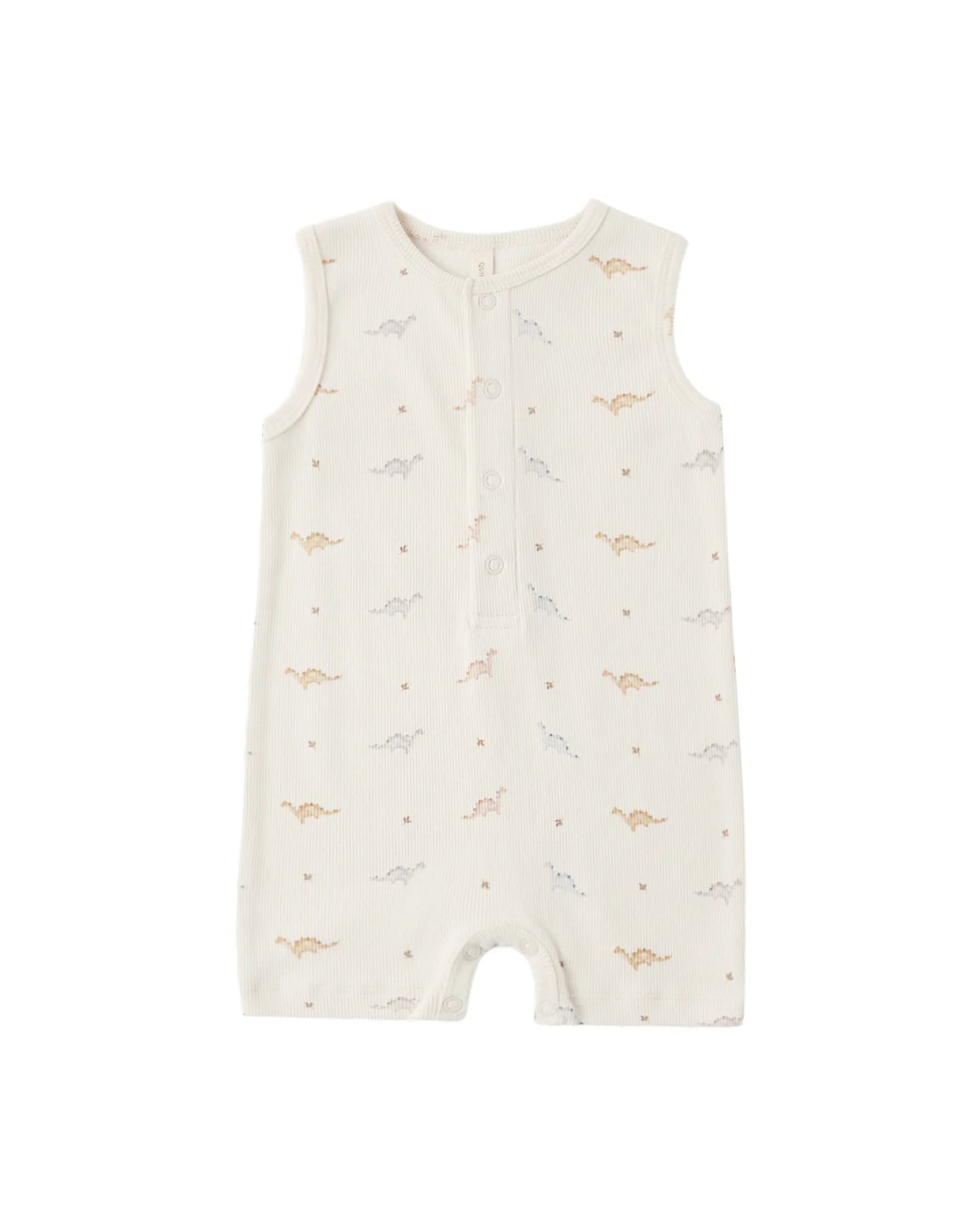 Ribbed Henley Romper- Dinos