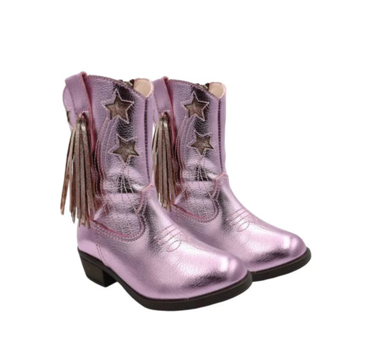 Sparkle Step Boot Metallic Pink