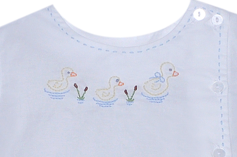 White Riley Boy Diaper Set- Ducks
