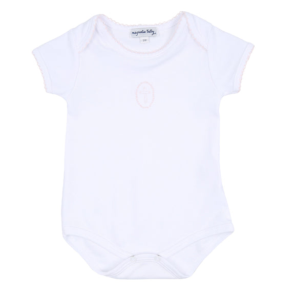 Blessed Embroidered Bodysuit - Pink