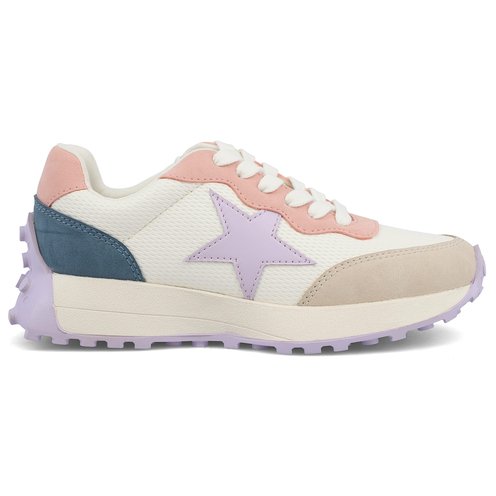 Cayli Lace Sneaker - White/Lilac Star