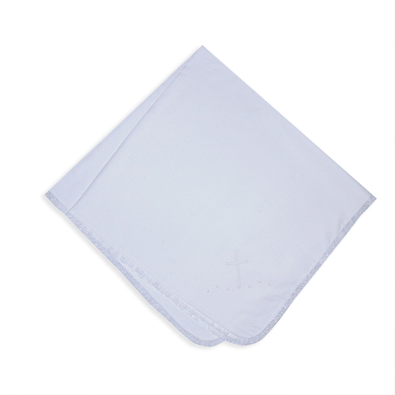 White Baby Blanket- White Cross