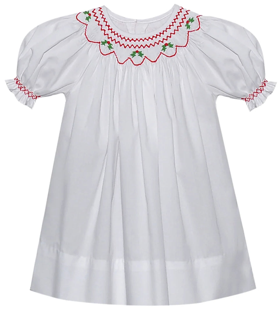 White Georgette Bishop Dress- Hollies