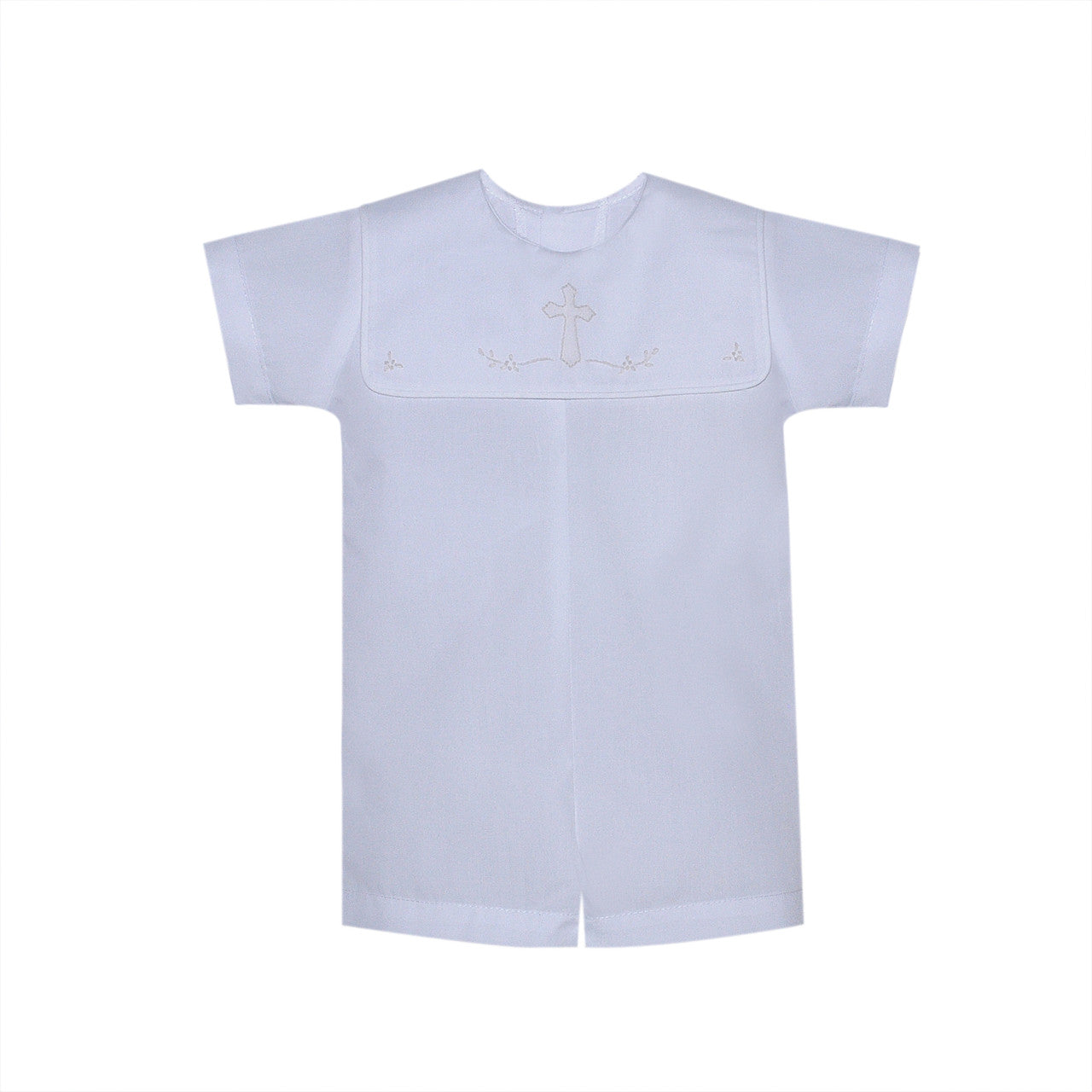 White Ellis Boy Romper- Cross