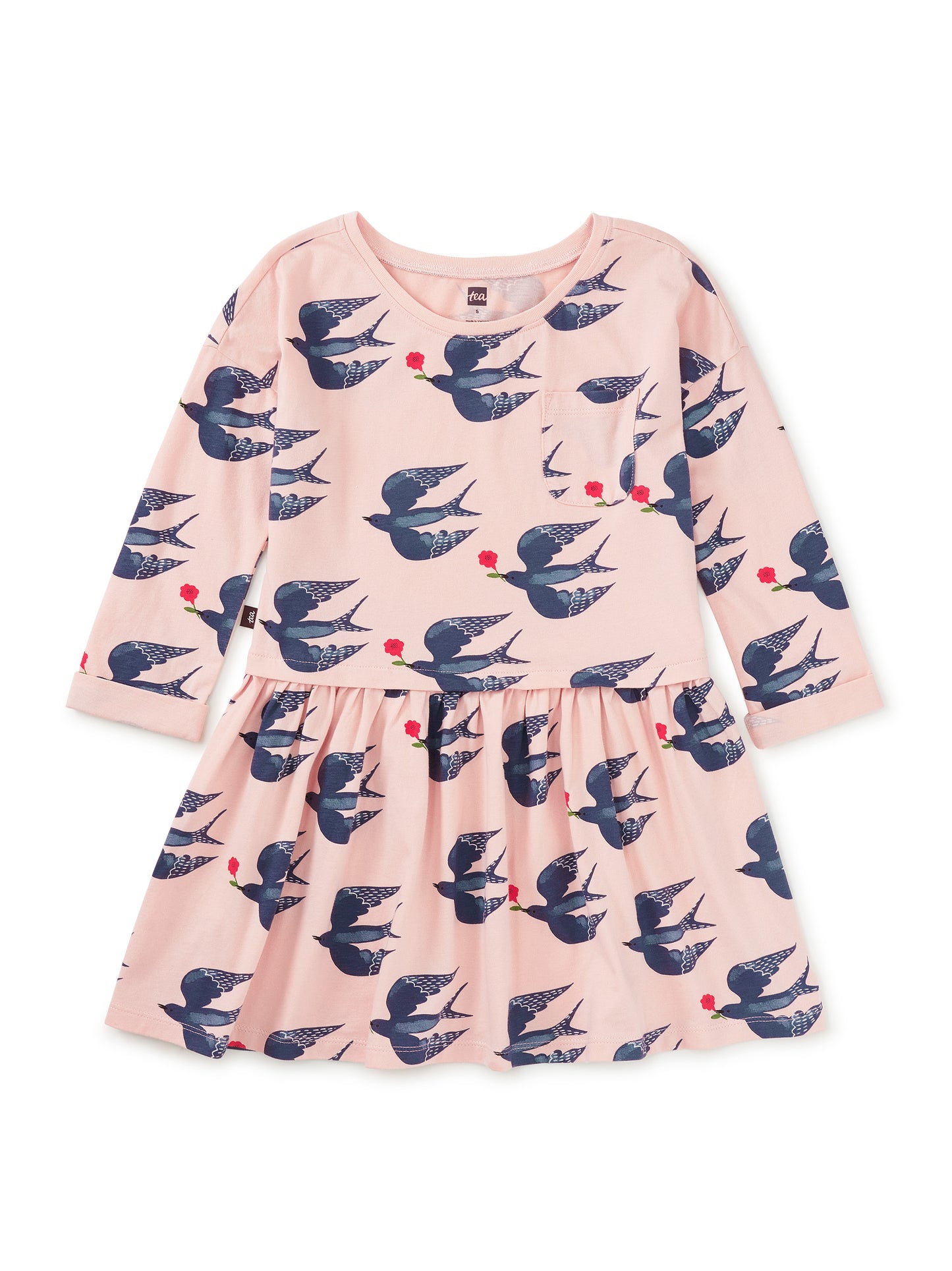 Printed Pocket Play Dress- Magpies & Flowers
