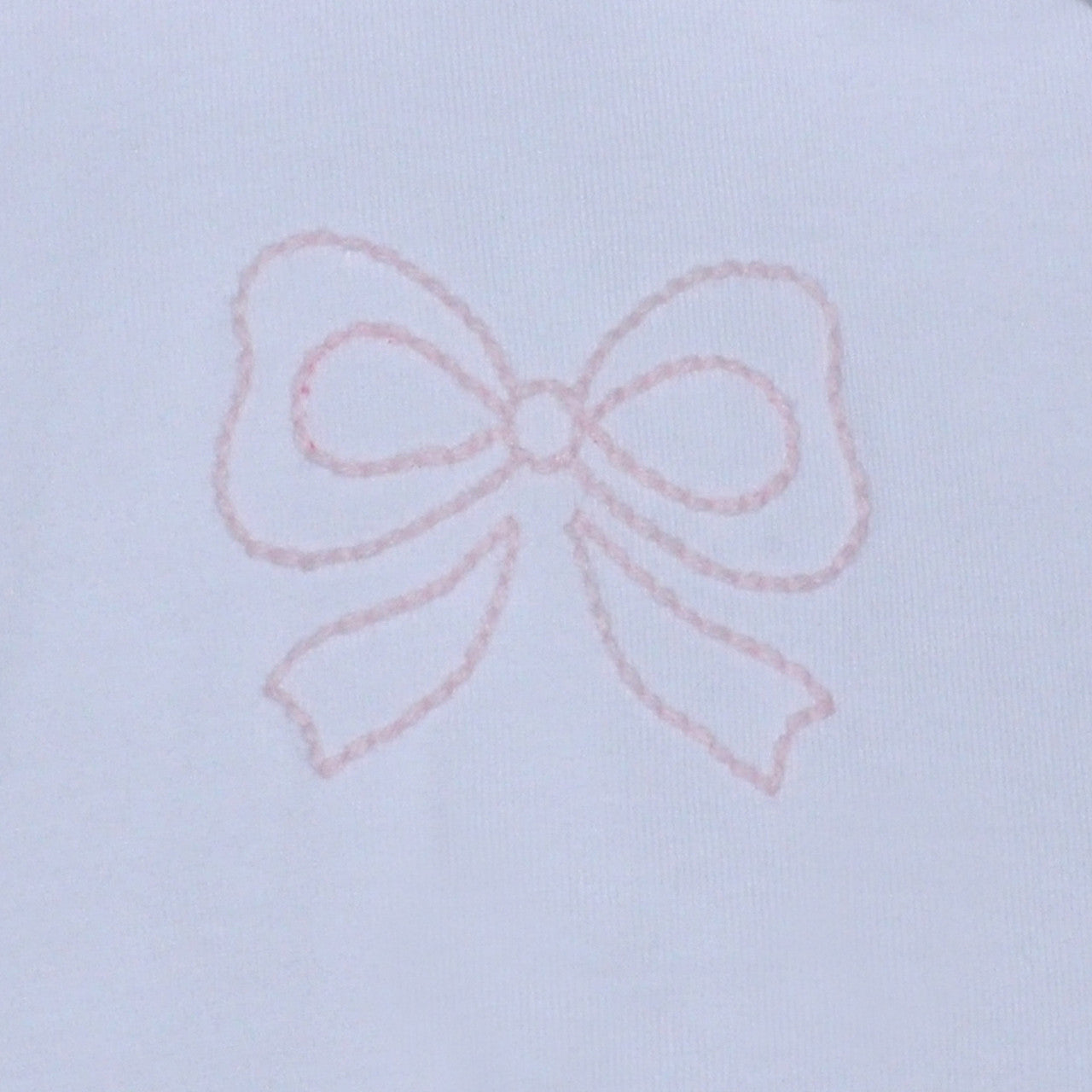 White Bailey Diaper Set- Bow