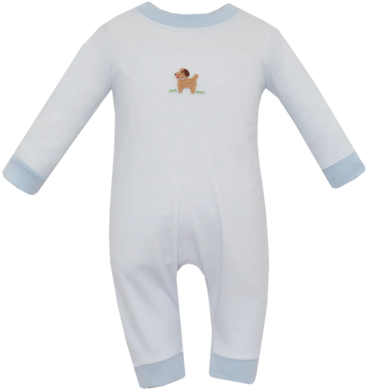 Puppies Blue Stripe Romper