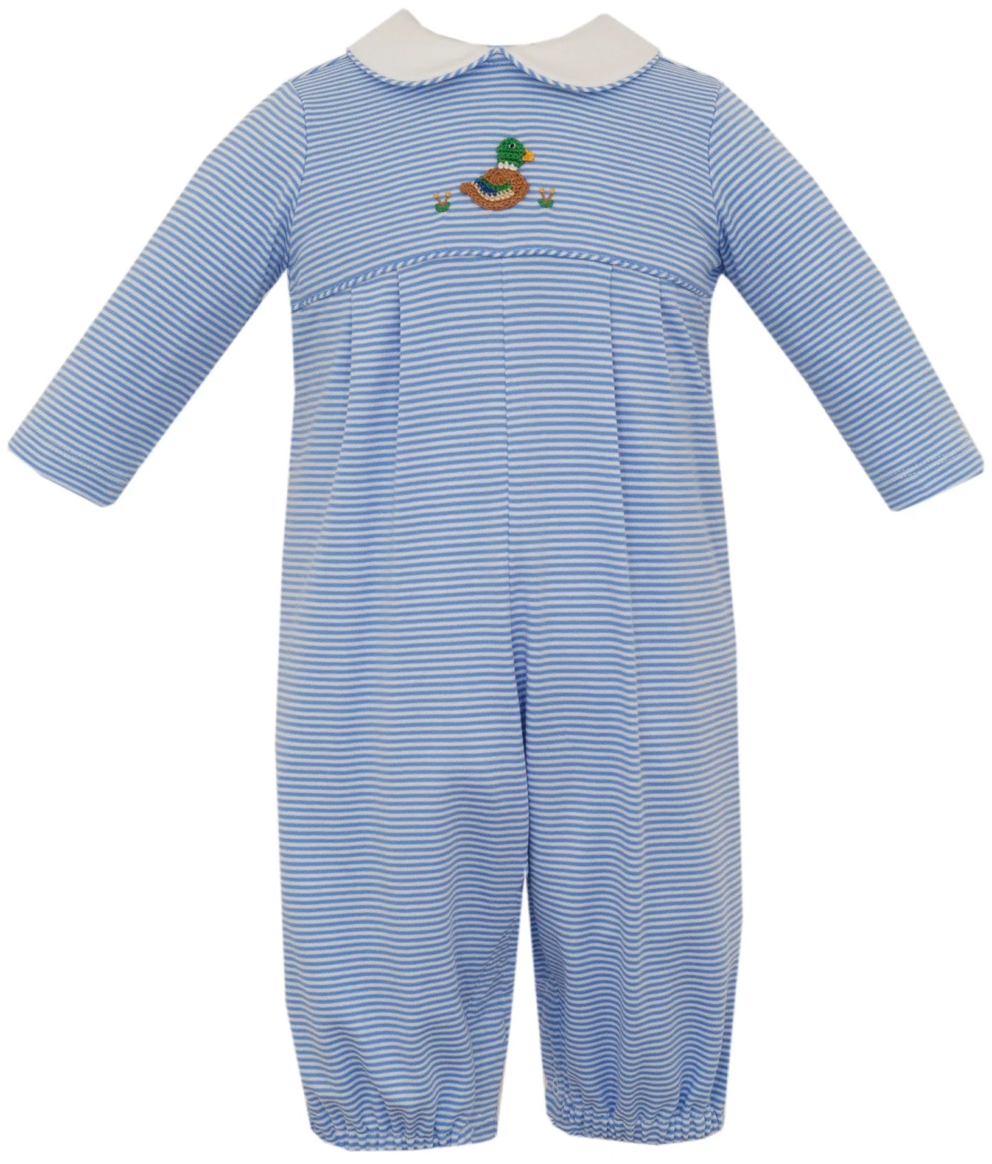 Mallard Duck Blue Stripe Romper