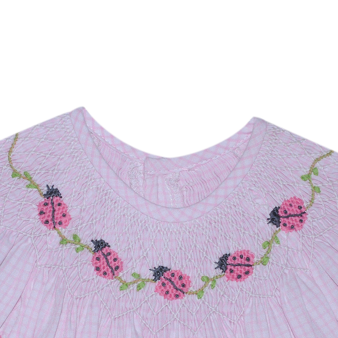 Pink Georgette Bubble- Ladybugs