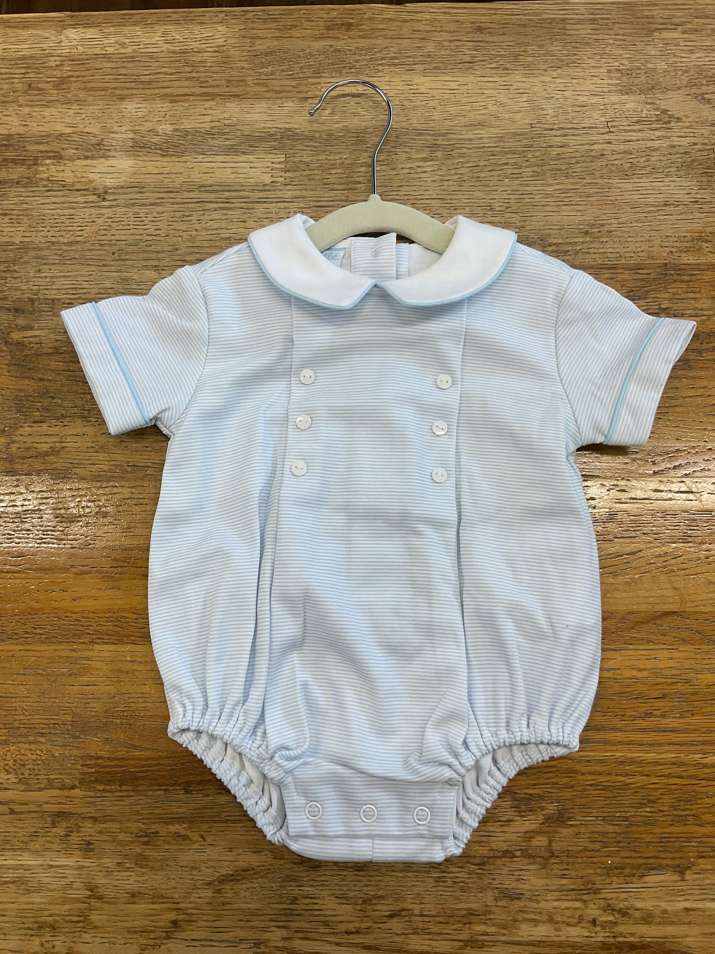 Light Blue Knit Stripe Bubble