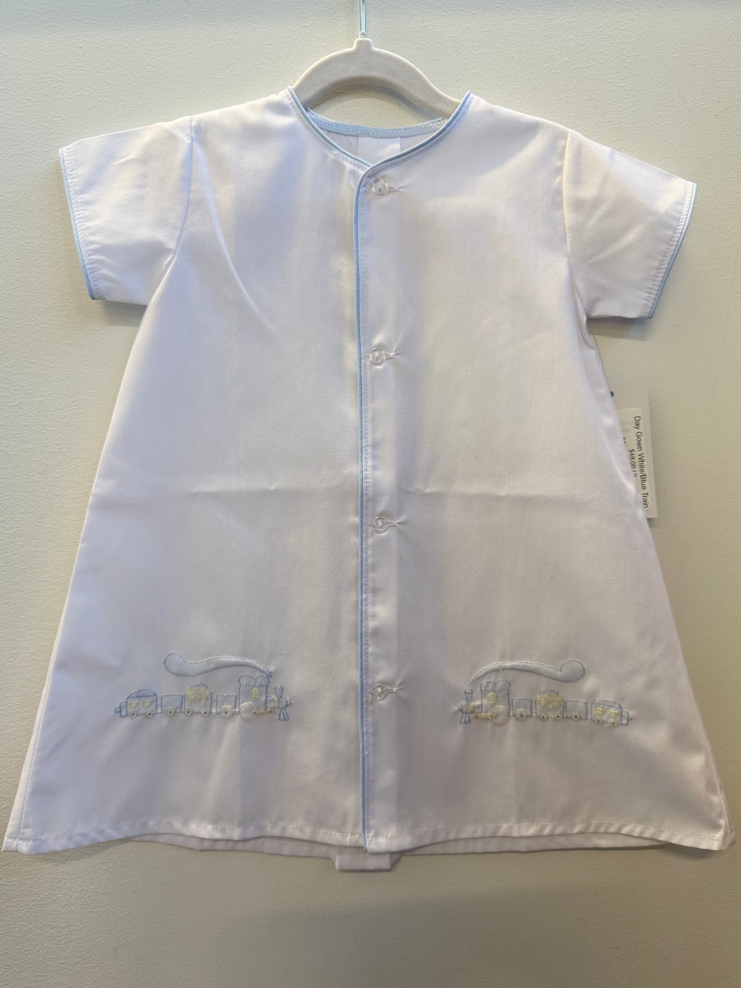 Day Gown White/Blue Train