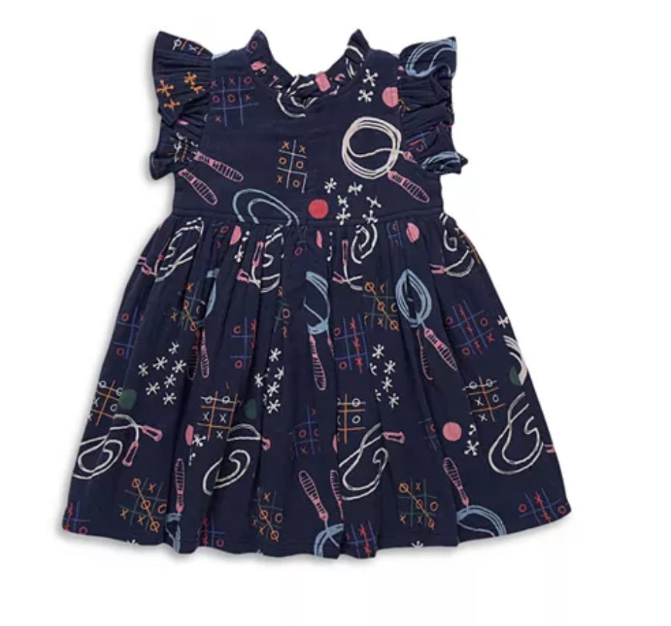 Girls Jennifer Dress- Tic Tac Toe