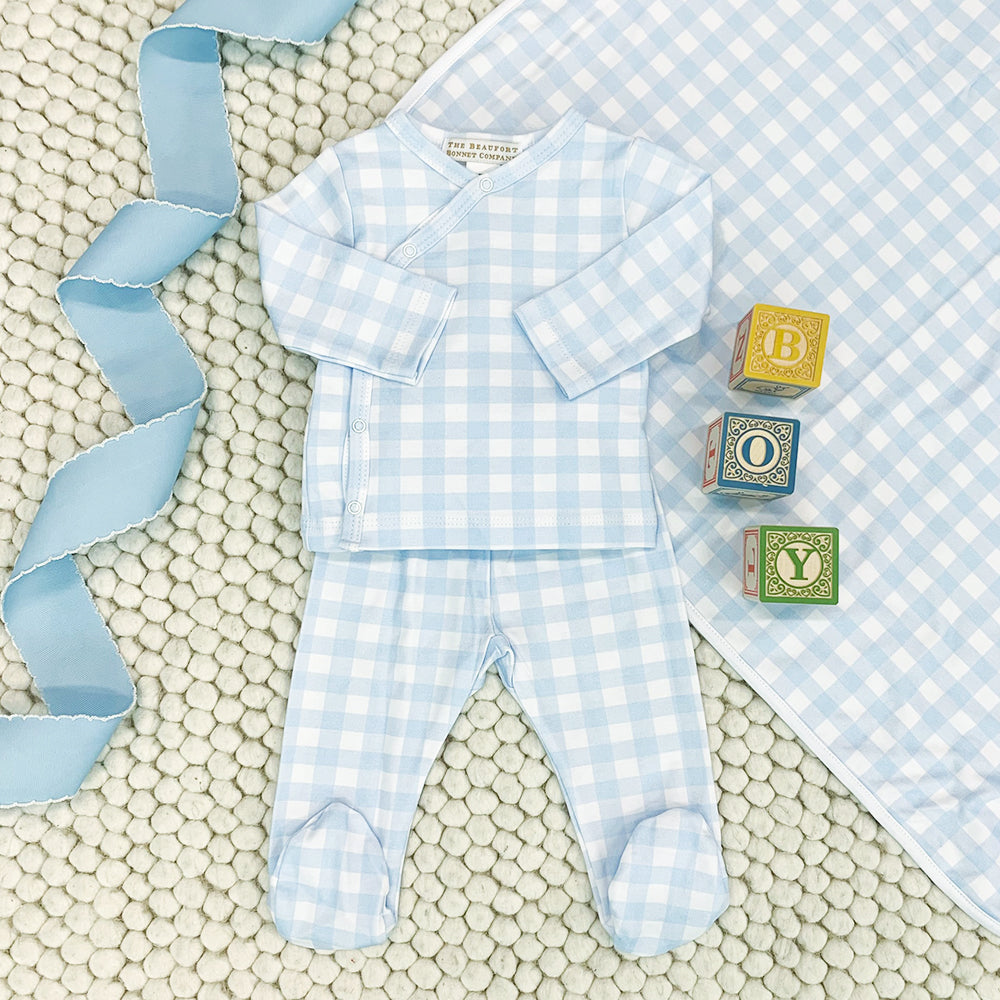 Cameron Cross Front Set - Blue Gingham