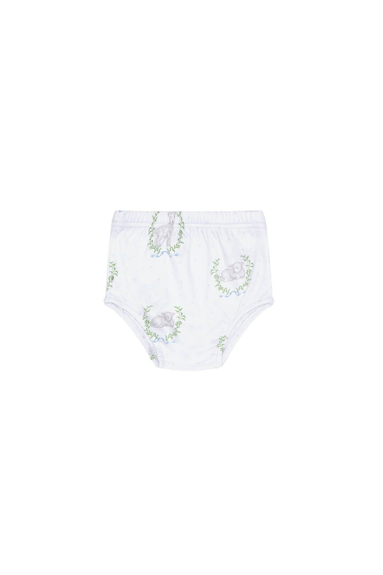 Blue Lamb Print Diaper Cover Set: Blue / 0 - 3M