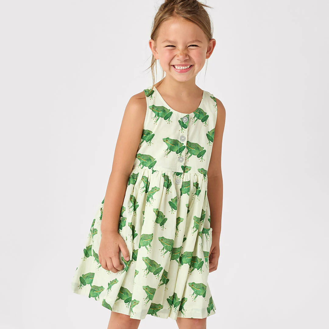 Girls Laura Dress - Frogs