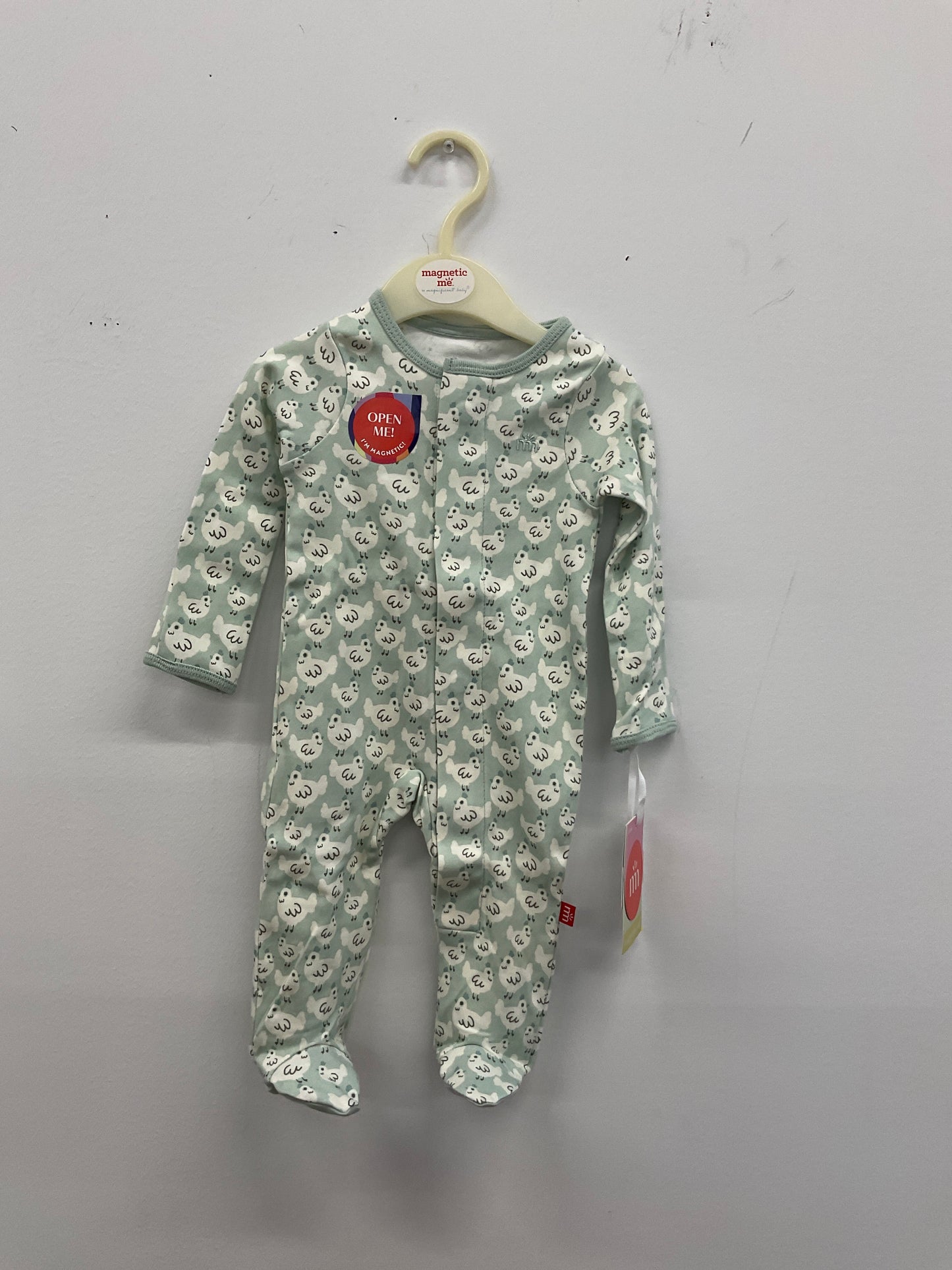 Organic Cotton Footie Green Chicken