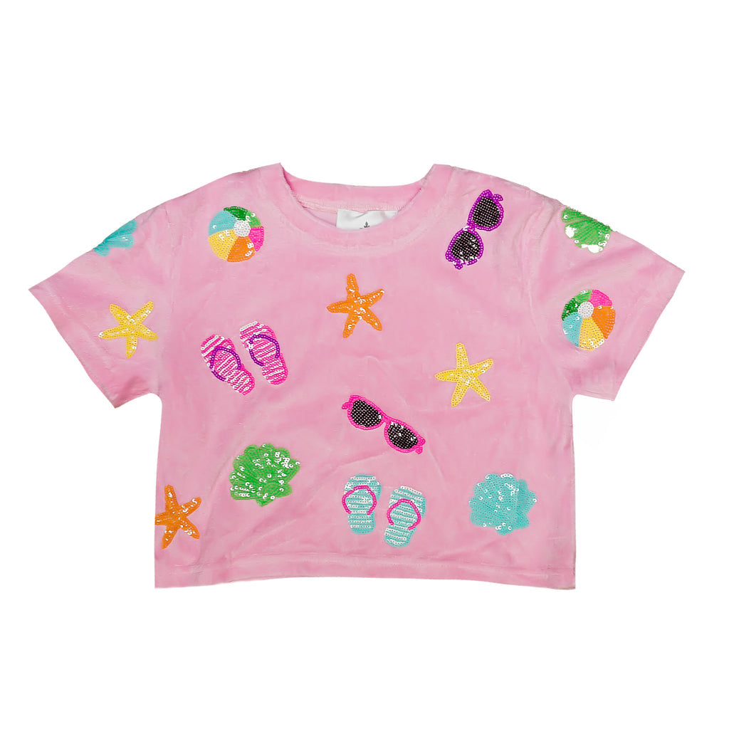 Lt Pink Beach Terry Cloth Top