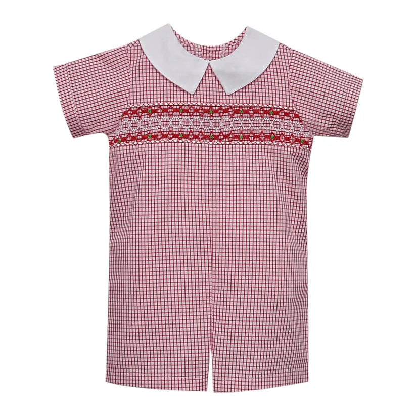 Red Williams Checked Romper