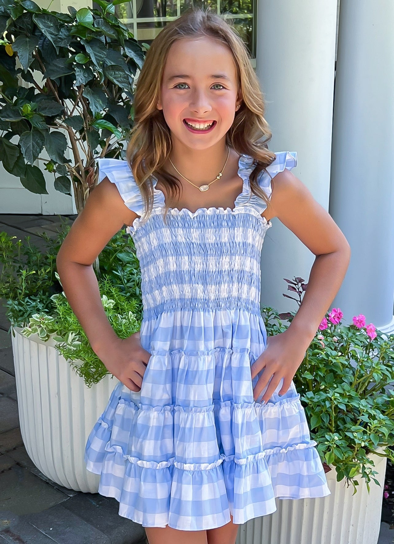 Charlotte Dress - Blue Check