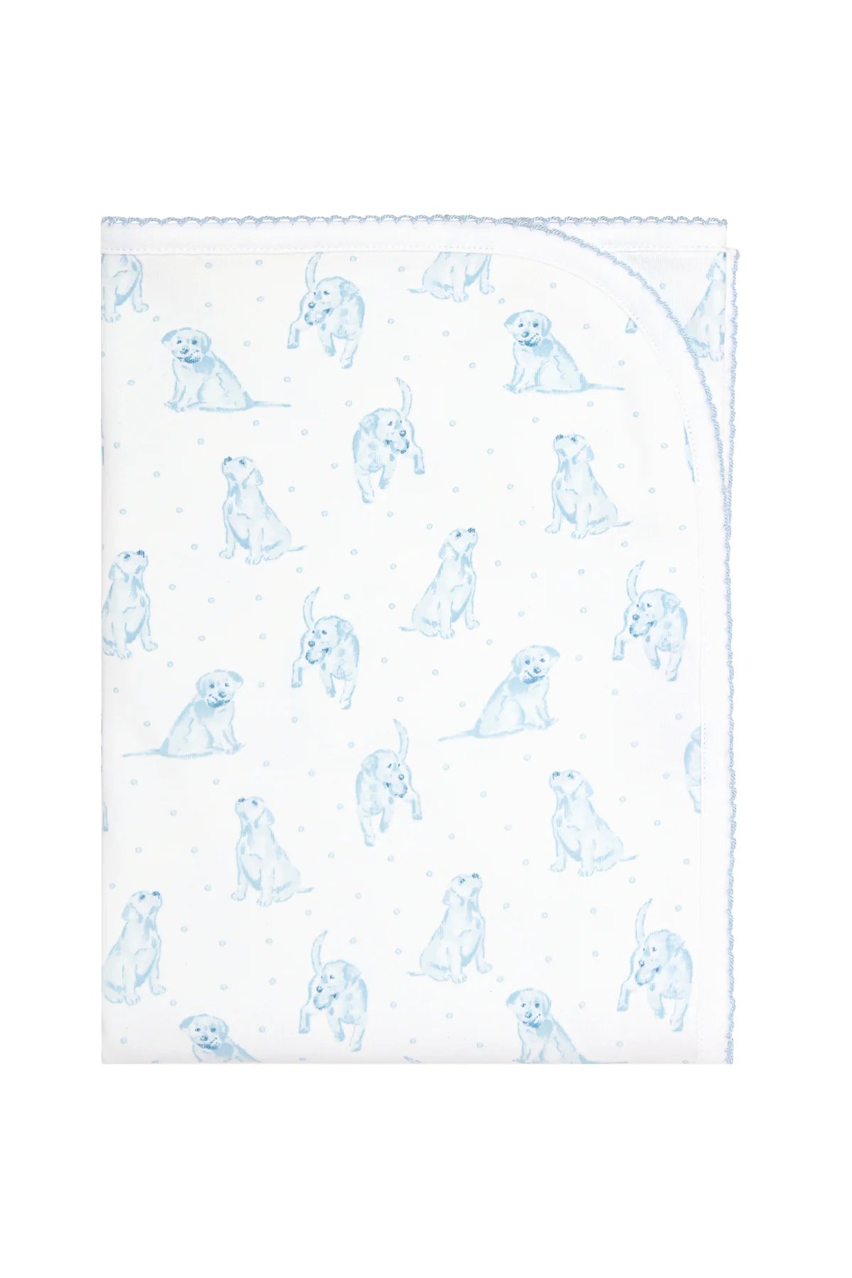 Blue Puppy Love Print Blanket