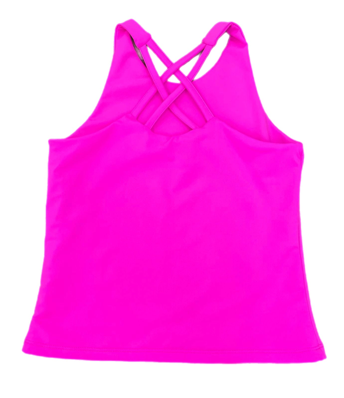 Cross Back Athleisure Top - Bright Pink