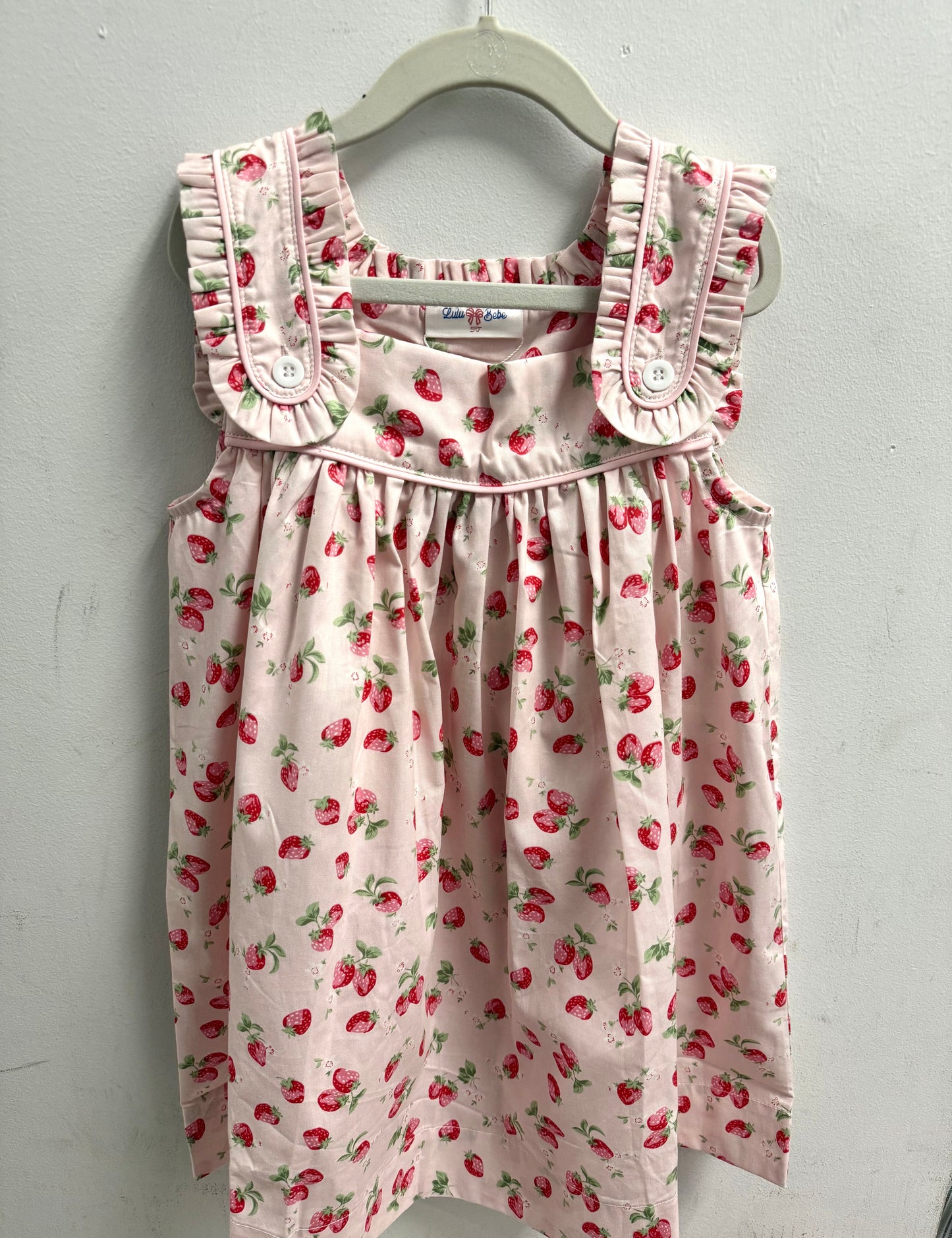 Strawberry Sleeveless Ruffle Dress