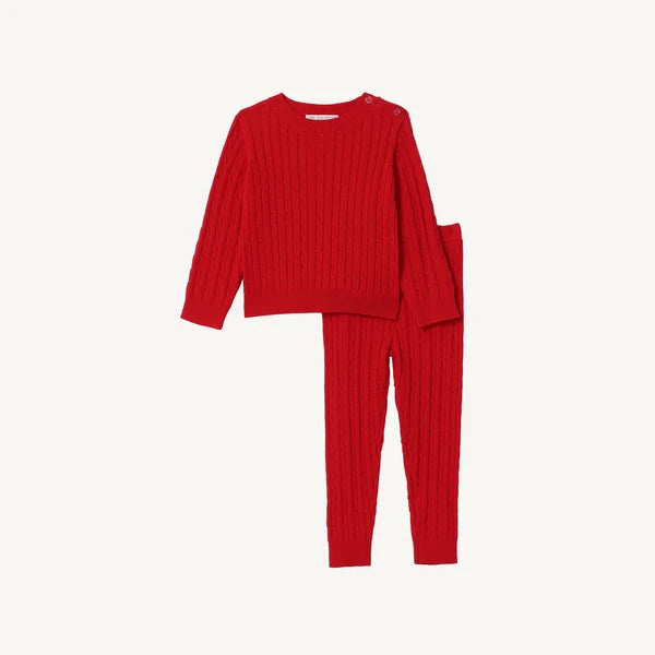 Crawford Cable Knit Set- Richmond Red