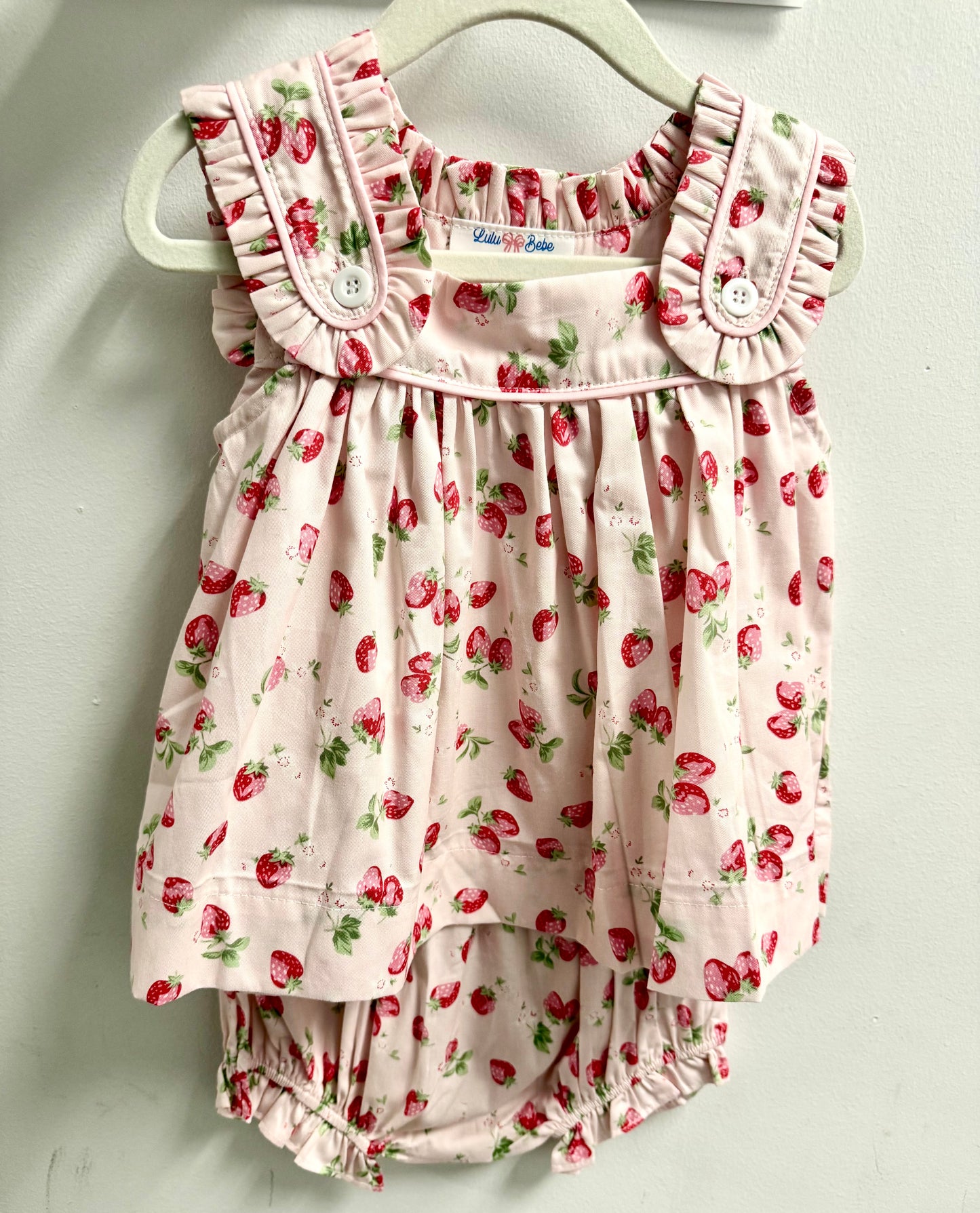 Strawberry Sleeveless Ruffle Bloomer Set