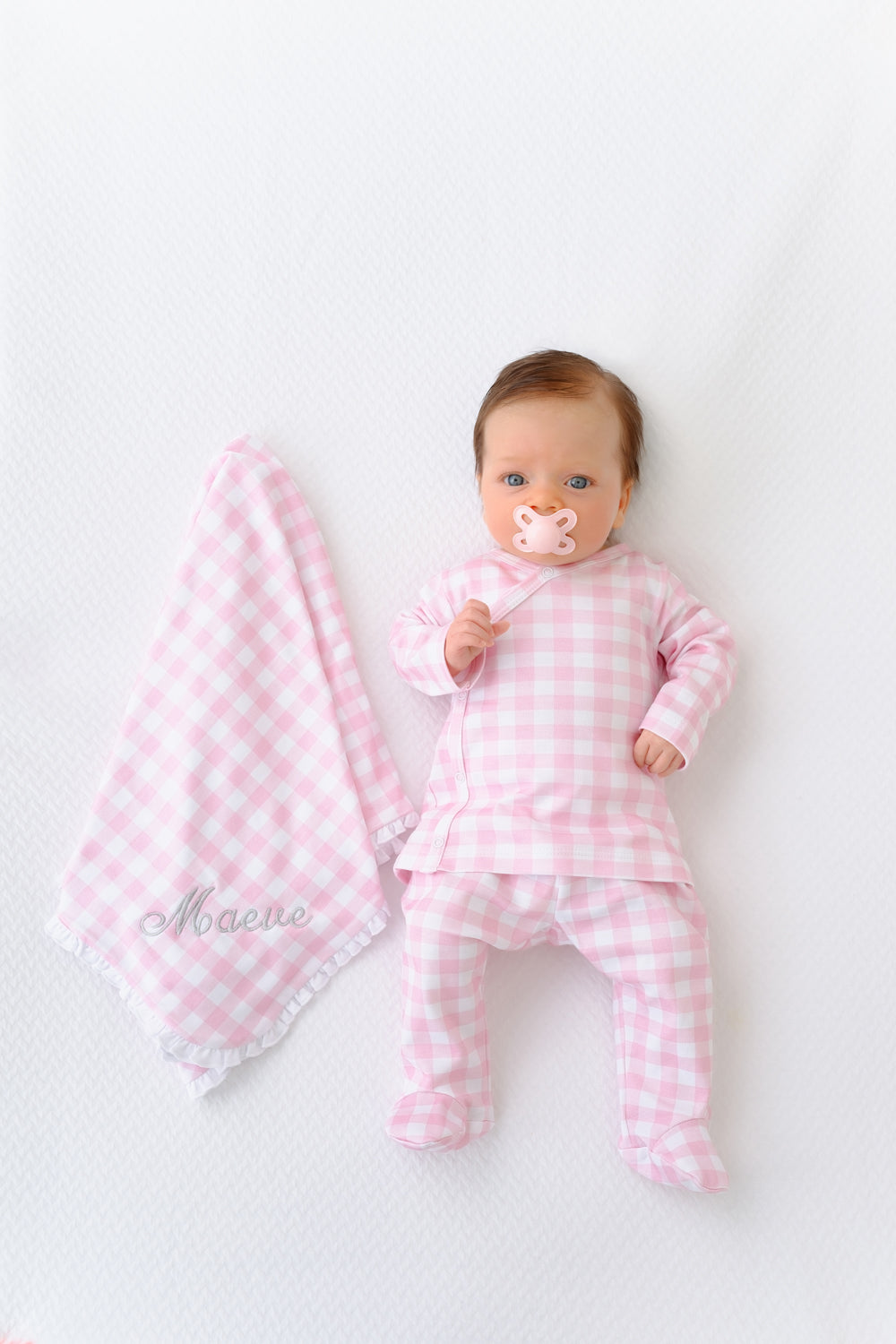 Cameron Cross Front Set - Pink Gingham