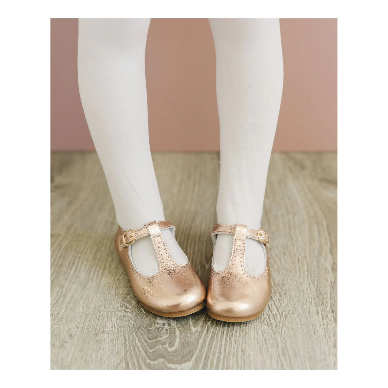 Eleanor T-Strap Flat - Rosegold