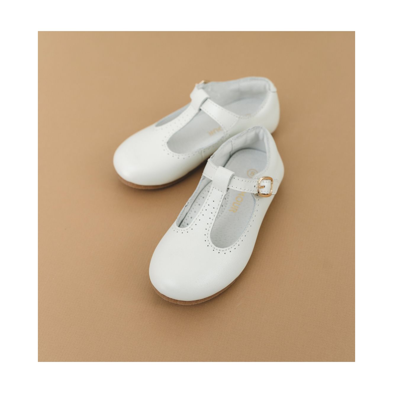 Eleanor T-Strap Flat - Pearl F-582PER