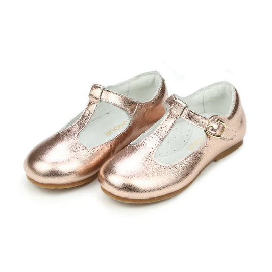 Eleanor T-Strap Flat - Rosegold F-582RG