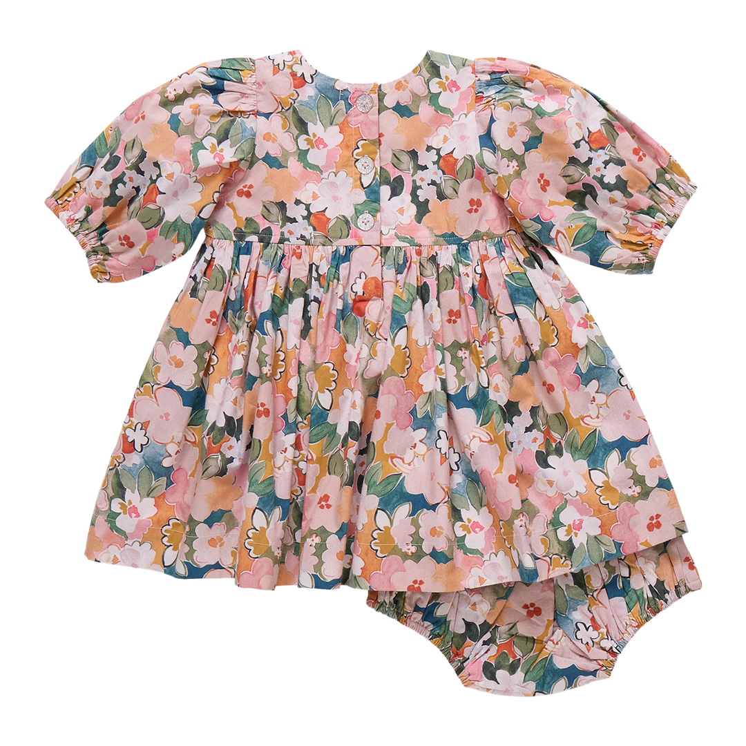 Baby Girls Evelyn Dress Set- Watercolor Floral