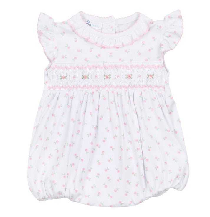 Juliette's Classics Pink Smocked Flutters Bubble
