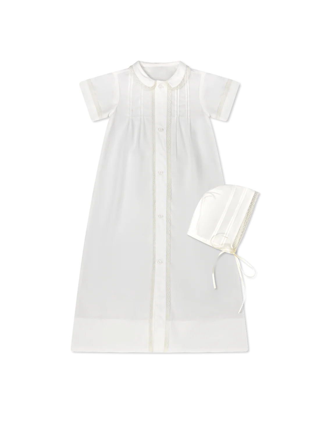 Blessings Graham Daygown Set White Batiste with Ecru Lace
