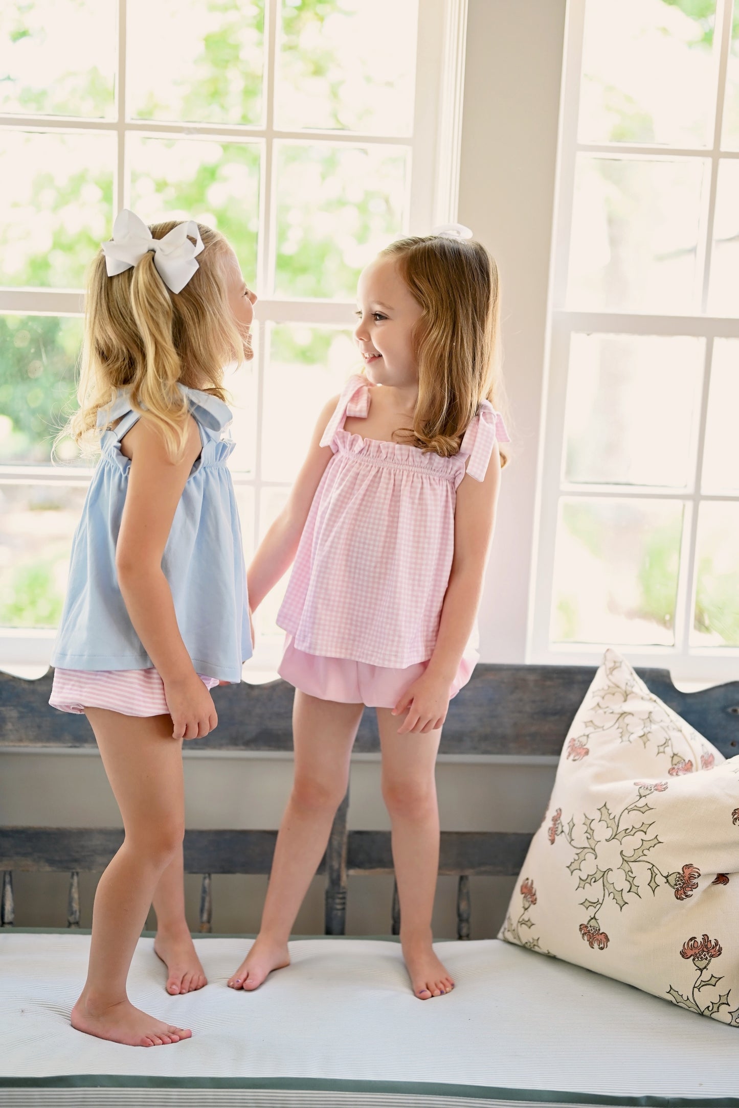 Kinley Ruffled Knit Pima Shorts - Light Pink