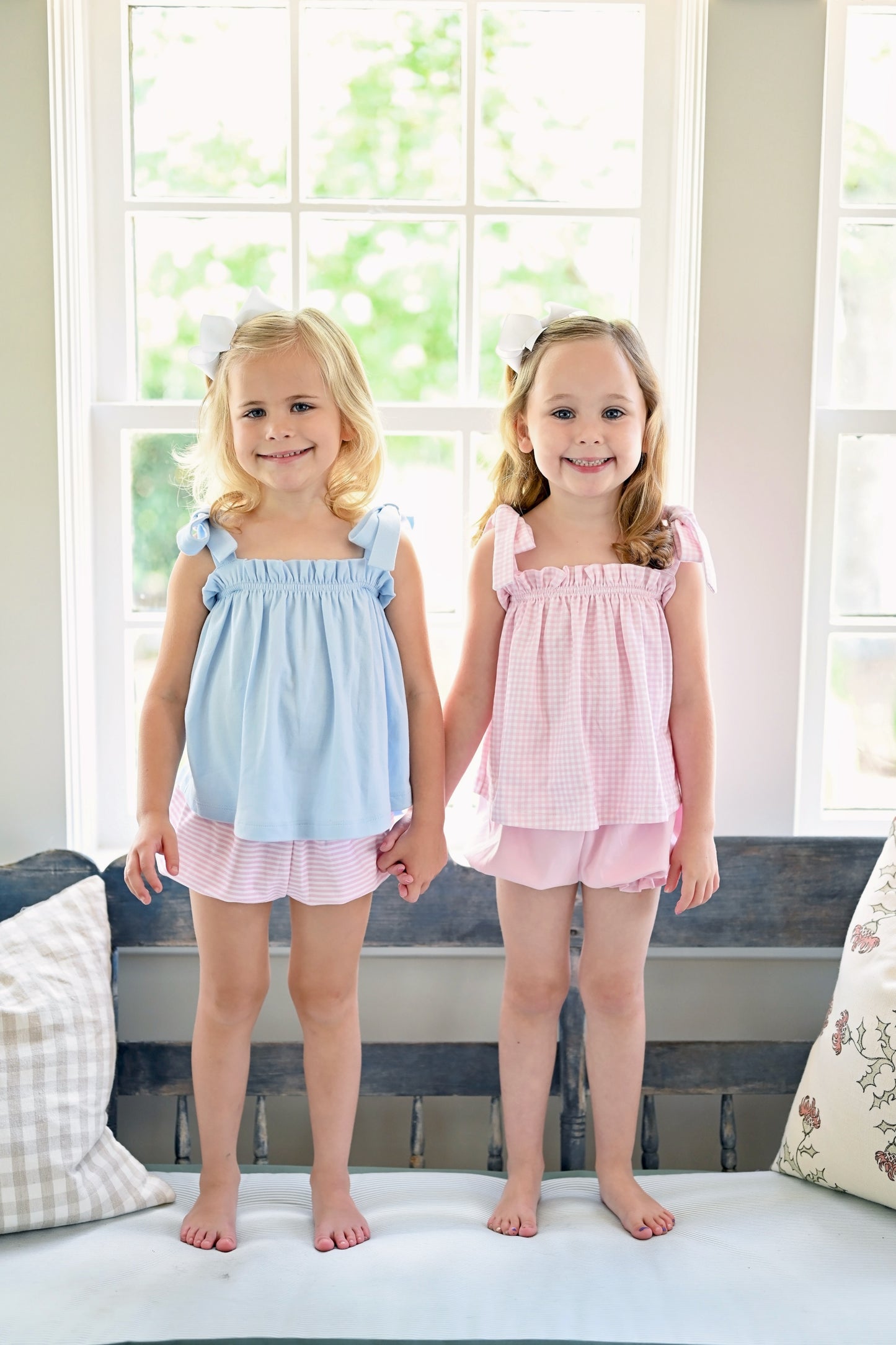 Kinley Ruffled Knit Pima Shorts - Light Pink