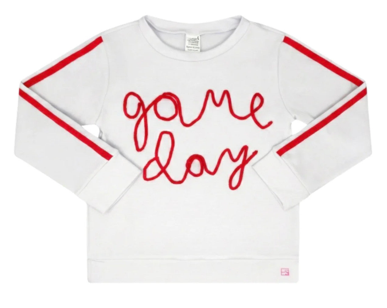 Alex Sweatshirt- Daisy White and Game Day Red