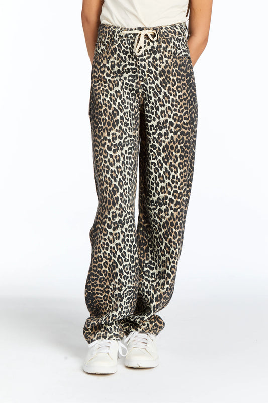 Leopard Print Wide Leg Jeans