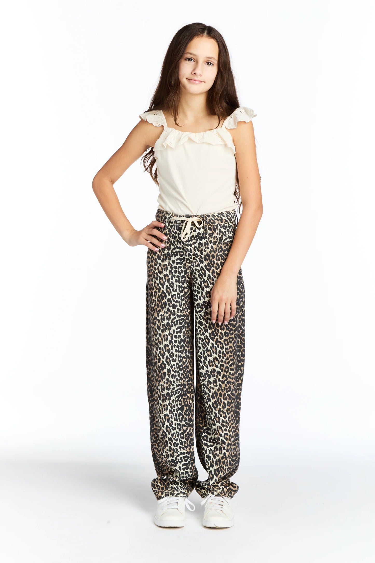 Leopard Print Wide Leg Jeans
