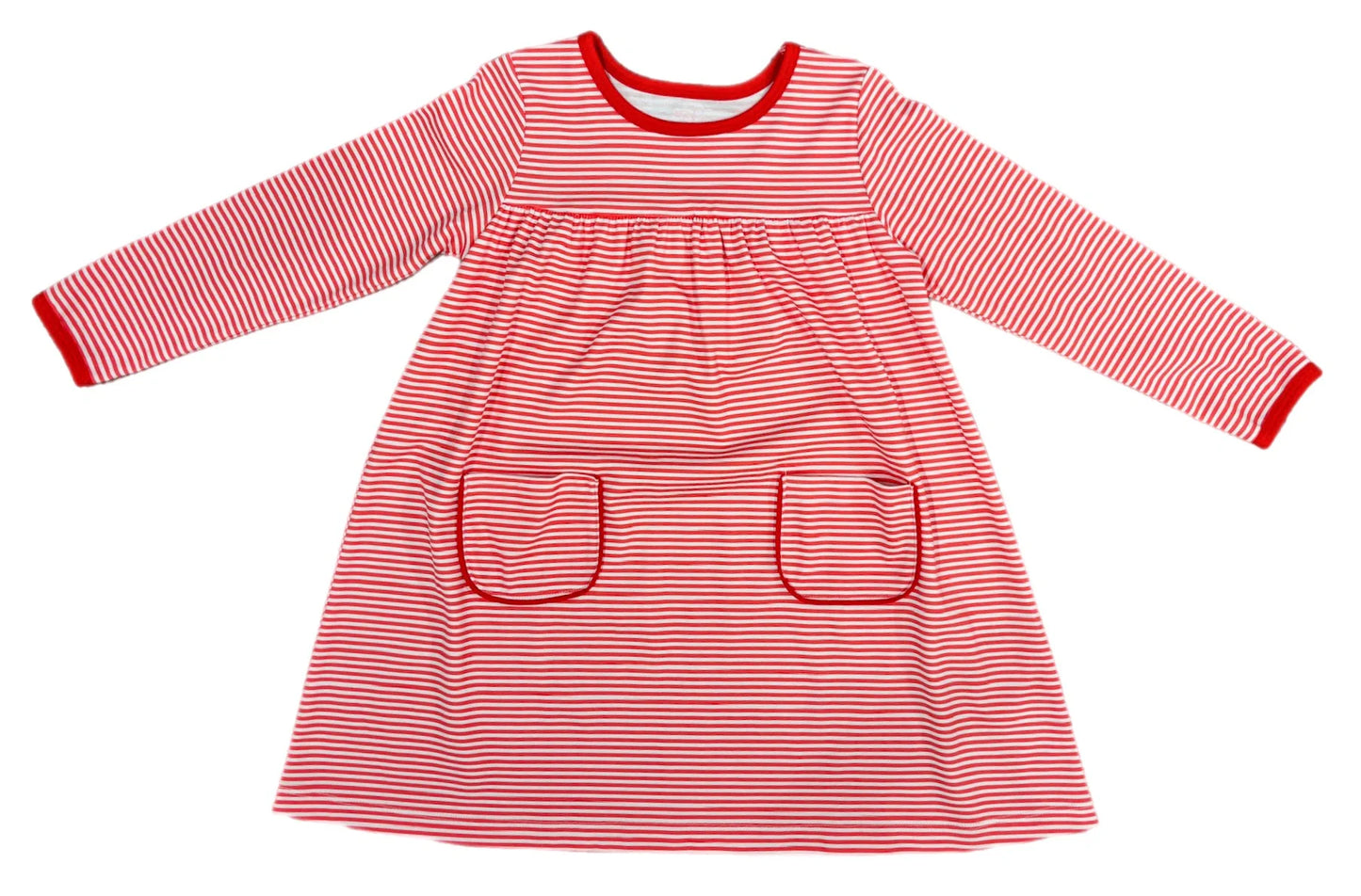 Basics Lennon Knit Dress, Red Stripe