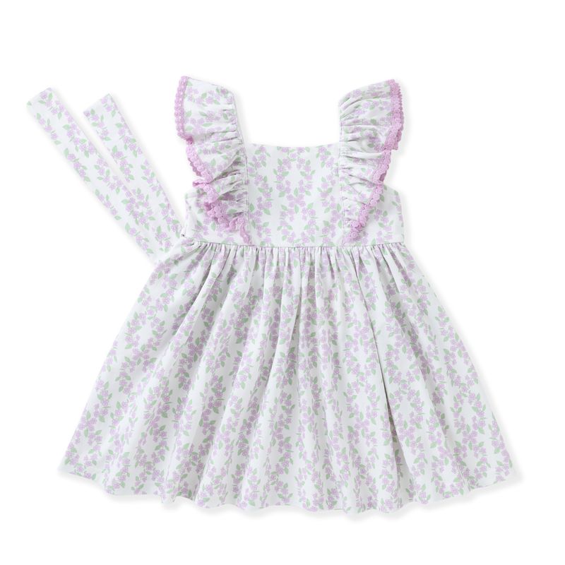 Purple Floral Pinafore Dress