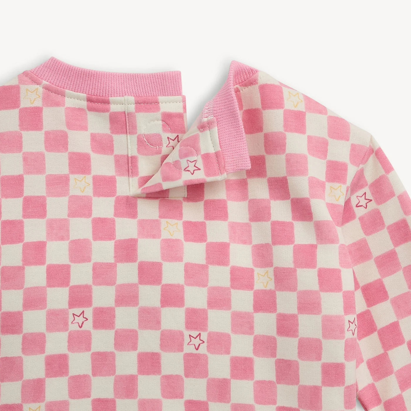 Pink Checkerboard Brushed Fleece Sweatsuit
