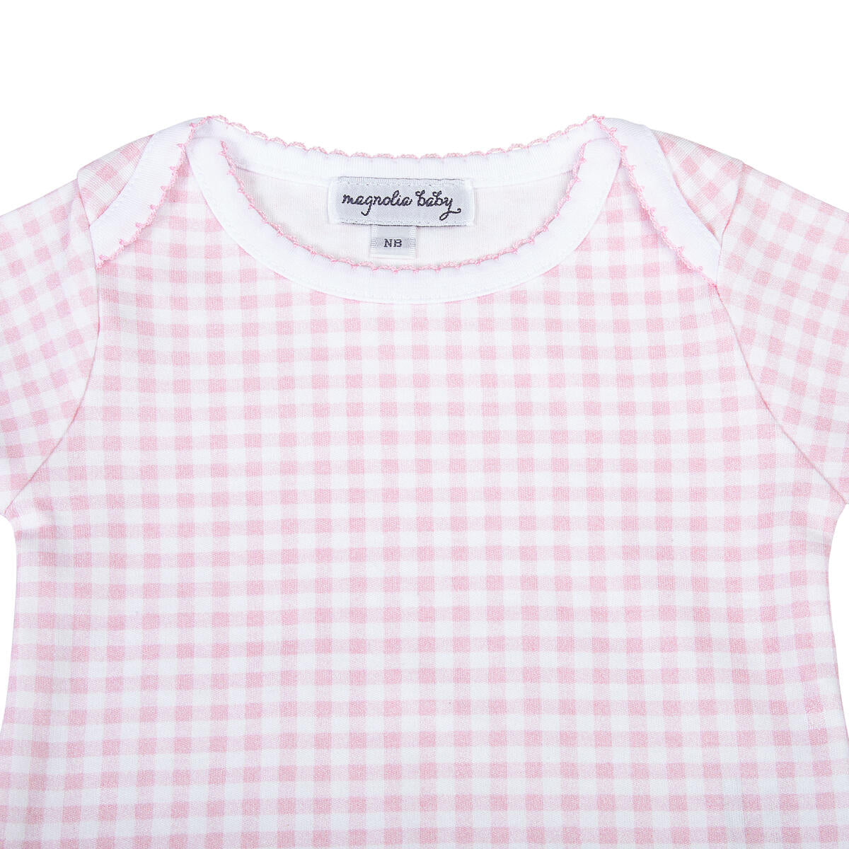 Mini Checks S/S Lap Bodysuit - Pink