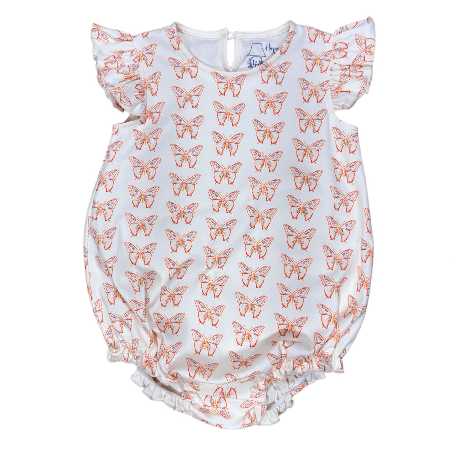 Girls Sleeveless Classic Bubble - Pink Butterflies