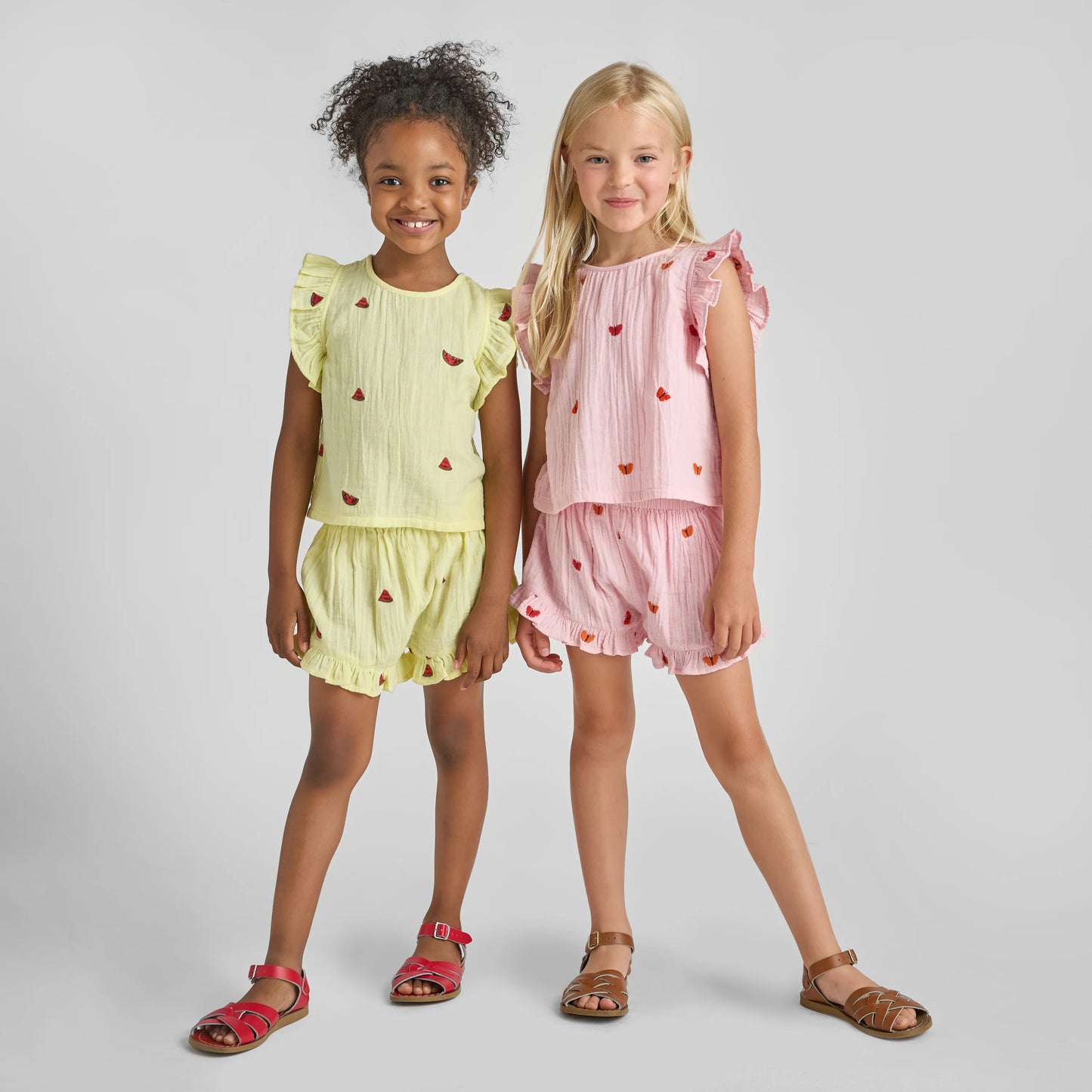 Girls Roey 2-PC Set- Butterfly Embroidery